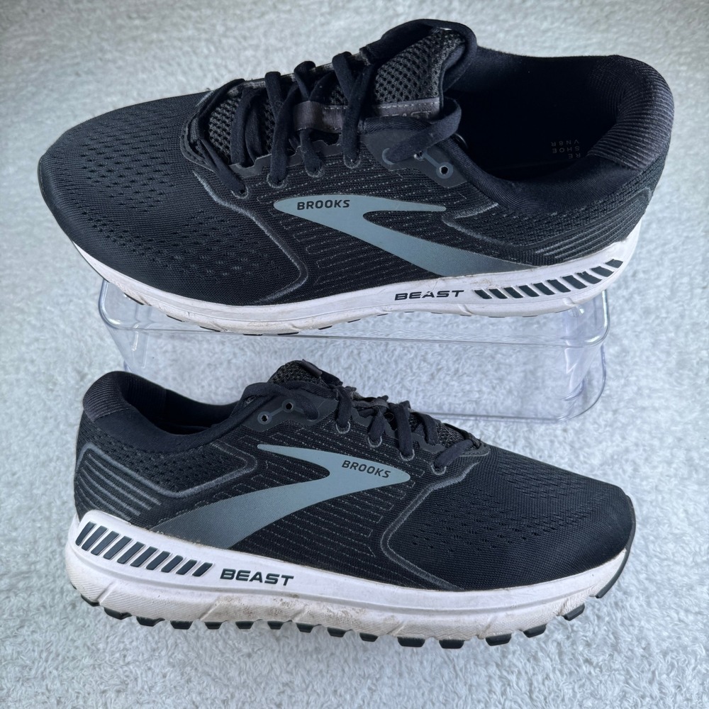 Brooks Beast 20 Running Shoes Mens 9 4E Black Good Support Sneakers White